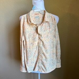 REI kids nylon long sleeve floral desert button down shirt | XS 6-7